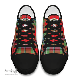 Scottish MacLean of Duart Modern Clan Tartan Low Top Shoes - Crest Classic Scottish Plaid Tartan Plaid