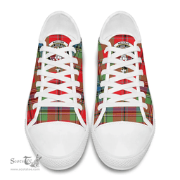 Scottish MacLean of Duart Modern Clan Tartan Low Top Shoes - Crest Classic Scottish Plaid Tartan Plaid