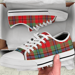 Scottish MacLean of Duart Modern Clan Tartan Low Top Shoes - Crest Classic Scottish Plaid Tartan Plaid