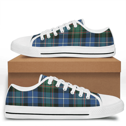 Scottish MacRae Hunting Ancient Clan Tartan Low Top Shoes - Crest Classic Scottish Plaid Tartan Plaid