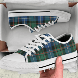 Scottish MacRae Hunting Ancient Clan Tartan Low Top Shoes - Crest Classic Scottish Plaid Tartan Plaid