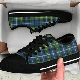 Scottish MacNeill of Barra Ancient Clan Tartan Low Top Shoes - Crest Classic Scottish Plaid Tartan Plaid