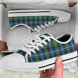 Scottish MacNeill of Barra Ancient Clan Tartan Low Top Shoes - Crest Classic Scottish Plaid Tartan Plaid