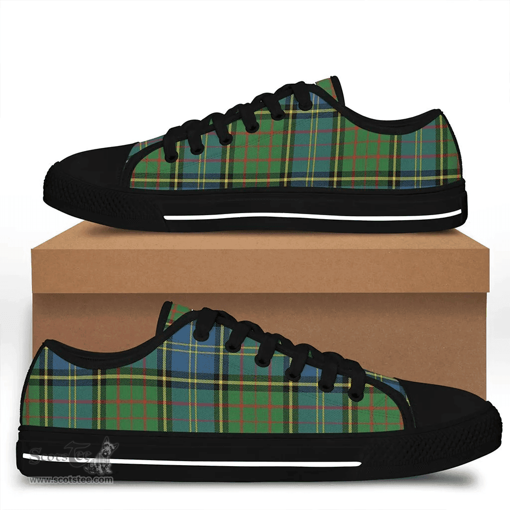 Scottish MacMillan Hunting Ancient Clan Tartan Low Top Shoes - Crest Classic Scottish Plaid Tartan Plaid