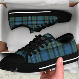 Scottish Robertson Hunting Ancient Clan Tartan Low Top Shoes - Crest Classic Scottish Plaid Tartan Plaid