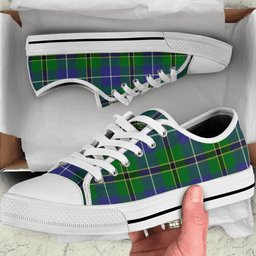 Scottish Turnbull Hunting Clan Tartan Low Top Shoes - Crest Classic Scottish Plaid Tartan Plaid