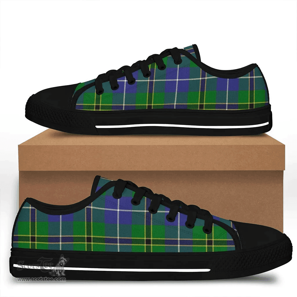 Scottish Turnbull Hunting Clan Tartan Low Top Shoes - Crest Classic Scottish Plaid Tartan Plaid