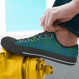 Scottish Montgomery Ancient Clan Tartan Low Top Shoes - Crest Classic Scottish Plaid Tartan Plaid