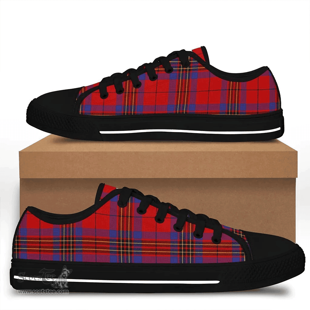Scottish Leslie Modern Clan Tartan Low Top Shoes - Crest Classic Scottish Plaid Tartan Plaid