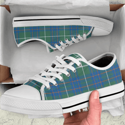 Scottish MacIntyre Hunting Ancient Clan Tartan Low Top Shoes - Crest Classic Scottish Plaid Tartan Plaid