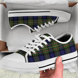 Scottish MacLaren Modern Clan Tartan Low Top Shoes - Crest Classic Scottish Plaid Tartan Plaid