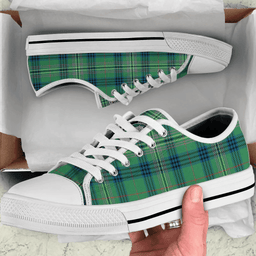 Scottish Kennedy Ancient Clan Tartan Low Top Shoes - Crest Classic Scottish Plaid Tartan Plaid