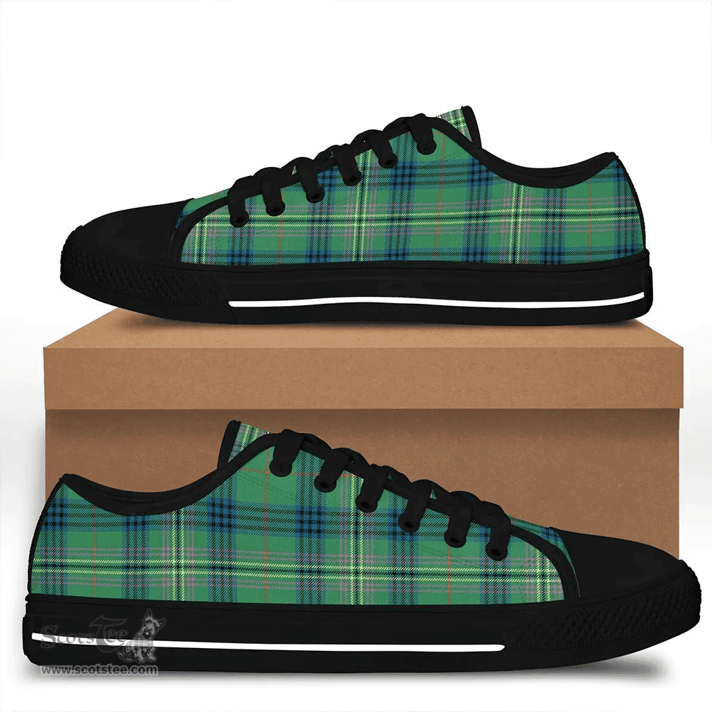 Scottish Kennedy Ancient Clan Tartan Low Top Shoes - Crest Classic Scottish Plaid Tartan Plaid