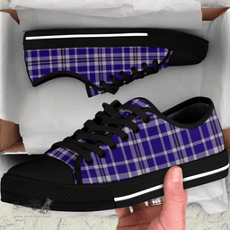 Scottish Ochterlony Clan Tartan Low Top Shoes - Crest Classic Scottish Plaid Tartan Plaid