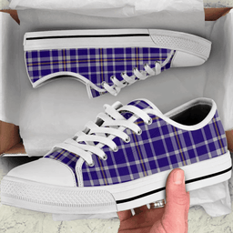 Scottish Ochterlony Clan Tartan Low Top Shoes - Crest Classic Scottish Plaid Tartan Plaid