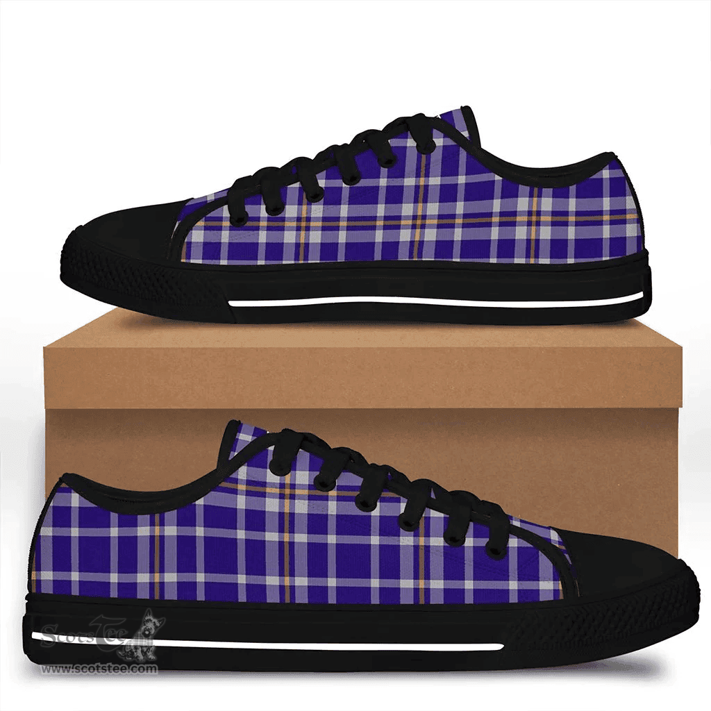 Scottish Ochterlony Clan Tartan Low Top Shoes - Crest Classic Scottish Plaid Tartan Plaid