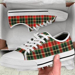 Scottish MacLachlan Hunting Modern Clan Tartan Low Top Shoes - Crest Classic Scottish Plaid Tartan Plaid