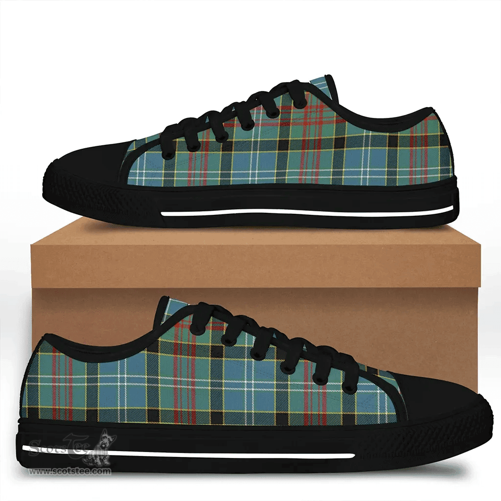 Scottish Paisley District Clan Tartan Low Top Shoes - Crest Classic Scottish Plaid Tartan Plaid