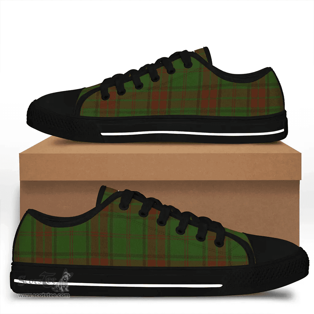Scottish Maxwell Hunting Clan Tartan Low Top Shoes - Crest Classic Scottish Plaid Tartan Plaid