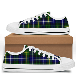 Scottish MacNeill of Barra Modern Clan Tartan Low Top Shoes - Crest Classic Scottish Plaid Tartan Plaid