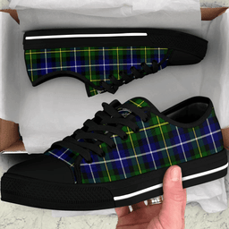 Scottish MacNeill of Barra Modern Clan Tartan Low Top Shoes - Crest Classic Scottish Plaid Tartan Plaid