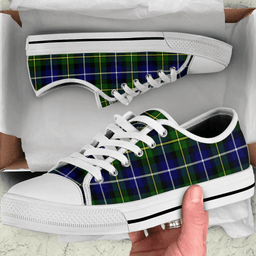 Scottish MacNeill of Barra Modern Clan Tartan Low Top Shoes - Crest Classic Scottish Plaid Tartan Plaid