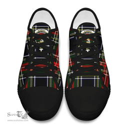 Scottish Stewart Black Clan Tartan Low Top Shoes - Crest Classic Scottish Plaid Tartan Plaid