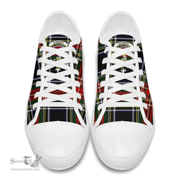 Scottish Stewart Black Clan Tartan Low Top Shoes - Crest Classic Scottish Plaid Tartan Plaid
