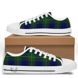 Scottish Johnston Modern Clan Tartan Low Top Shoes - Crest Classic Scottish Plaid Tartan Plaid