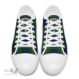 Scottish Johnston Modern Clan Tartan Low Top Shoes - Crest Classic Scottish Plaid Tartan Plaid
