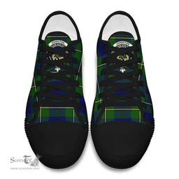 Scottish Johnston Modern Clan Tartan Low Top Shoes - Crest Classic Scottish Plaid Tartan Plaid