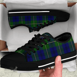 Scottish Johnston Modern Clan Tartan Low Top Shoes - Crest Classic Scottish Plaid Tartan Plaid
