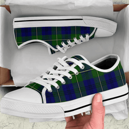Scottish Johnston Modern Clan Tartan Low Top Shoes - Crest Classic Scottish Plaid Tartan Plaid