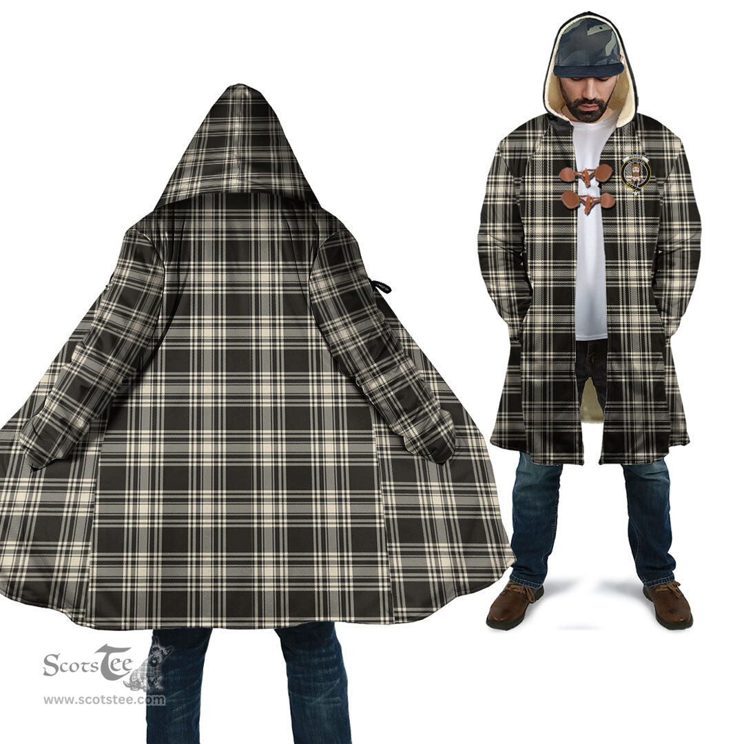 Scottish Menzies Black & White Ancient Tartan Cloaks - Hooded Cape Coat with Family Crest Scottish Clans