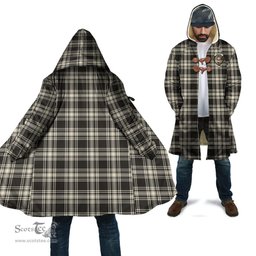 Scottish Menzies Black & White Ancient Tartan Cloaks - Hooded Cape Coat with Family Crest Scottish Clans