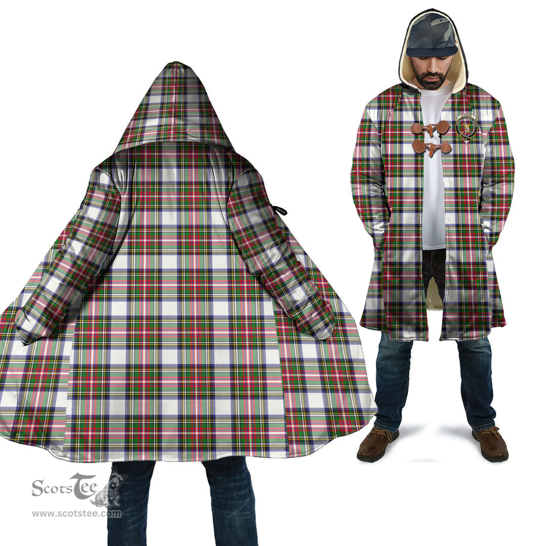 Scottish Stewart Dress Modern Tartan Cloaks - Hooded Cape Coat with Family Crest Scottish Clans
