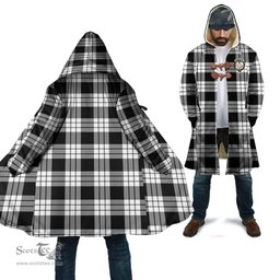 Scottish MacFarlane Black & White Tartan Cloaks - Hooded Cape Coat with Family Crest Scottish Clans