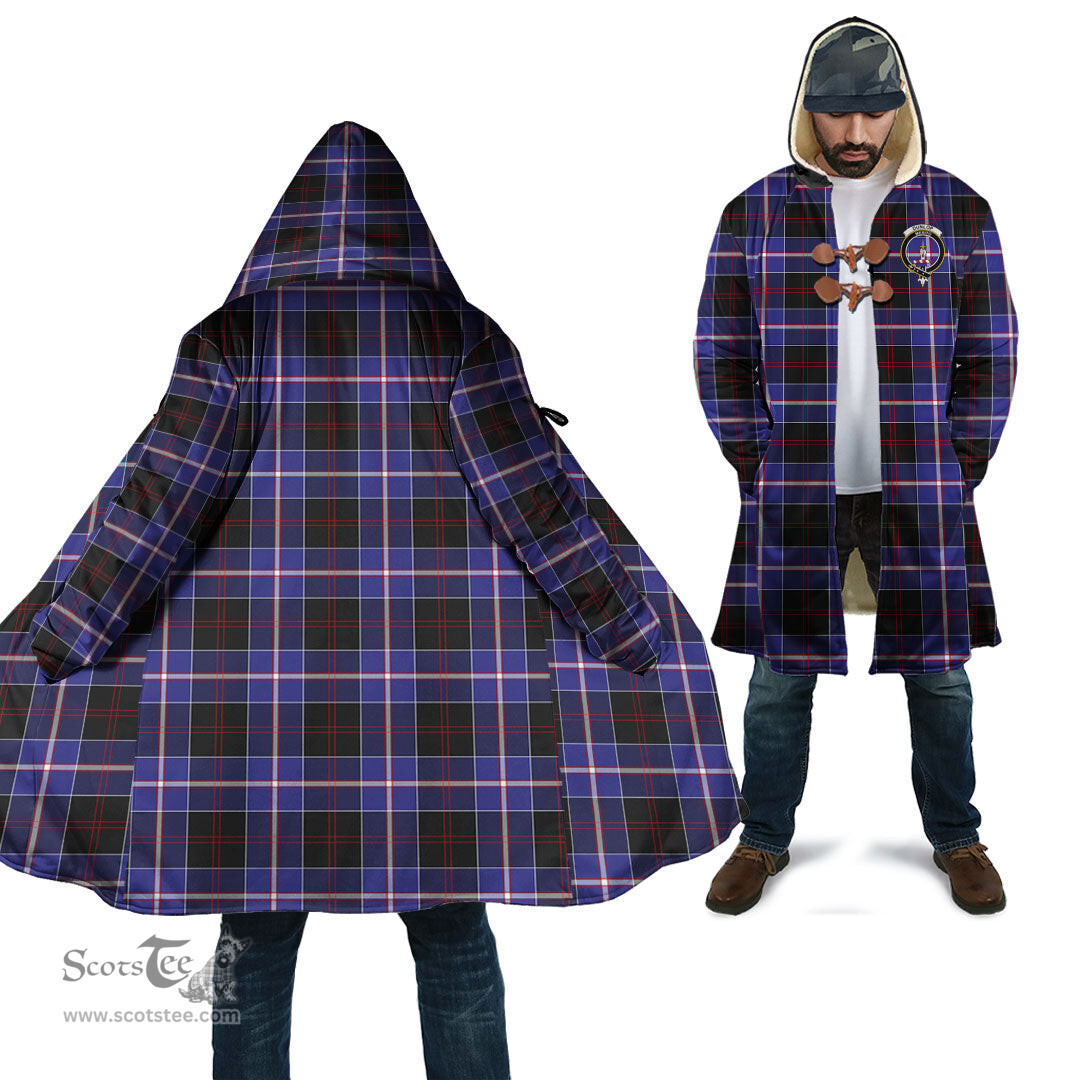 Scottish Dunlop Modern Tartan Cloaks - Hooded Cape Coat with Family Crest Scottish Clans