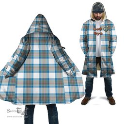 Scottish Stewart Muted Blue Tartan Cloaks - Hooded Cape Coat with Family Crest Scottish Clans