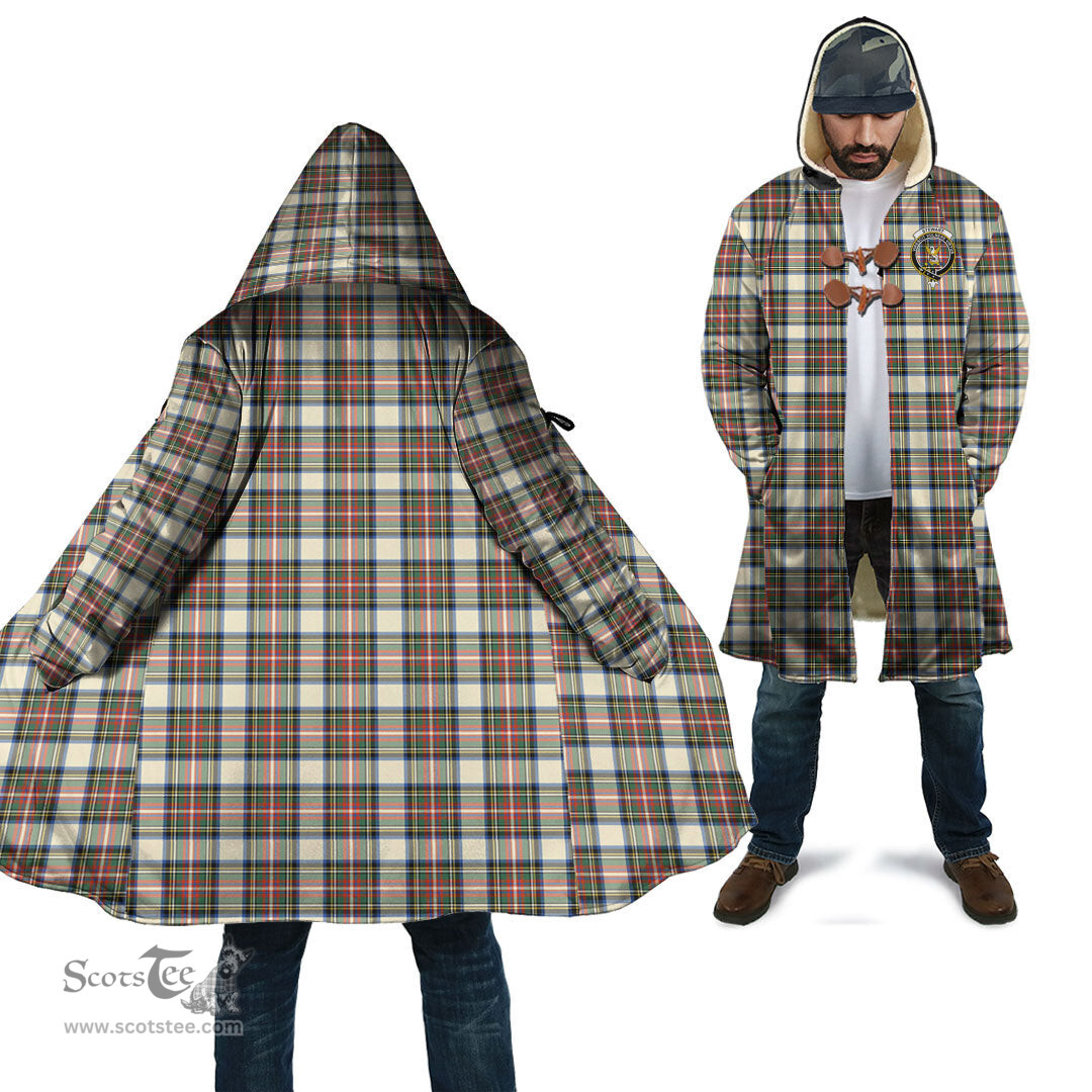 Scottish Stewart Dress Ancient Tartan Cloaks - Hooded Cape Coat with Family Crest Scottish Clans