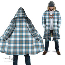 Scottish Stewart Muted Blue Tartan Cloaks - Hooded Cape Coat
