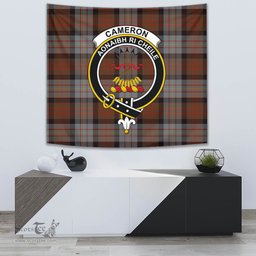 Cameron of Erracht Weathered Tartan Home Decor Scottish Plaid Tartan Crest Tapestry ScotsTee