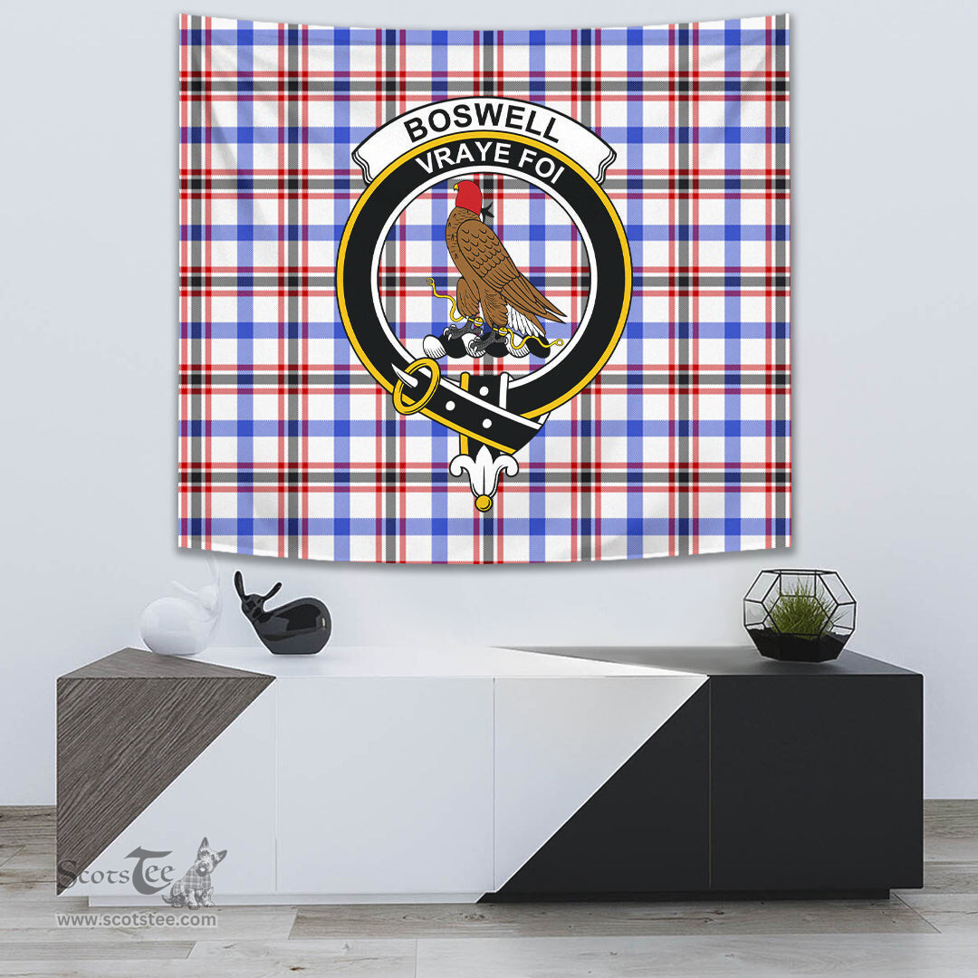 Boswell Modern Tartan Home Decor Scottish Plaid Tartan Crest Tapestry ScotsTee