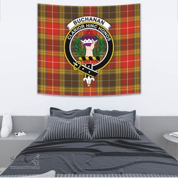 Buchanan Old Set Weathered Tartan Home Decor Scottish Plaid Tartan Crest Tapestry ScotsTee
