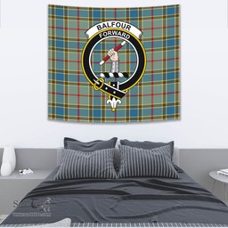 Balfour Blue Tartan Home Decor Scottish Plaid Tartan Crest Tapestry ScotsTee