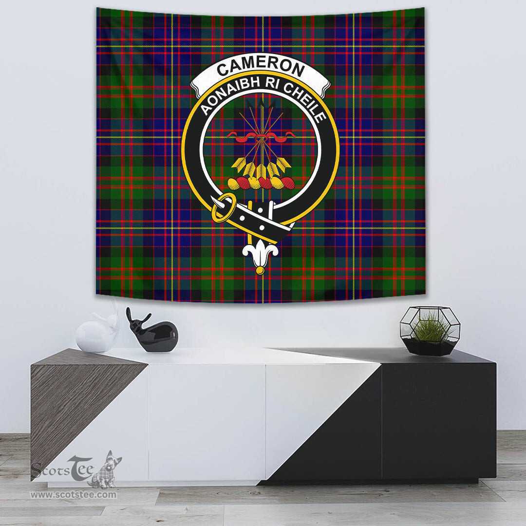 Cameron of Erracht Modern Tartan Home Decor Scottish Plaid Tartan Crest Tapestry ScotsTee