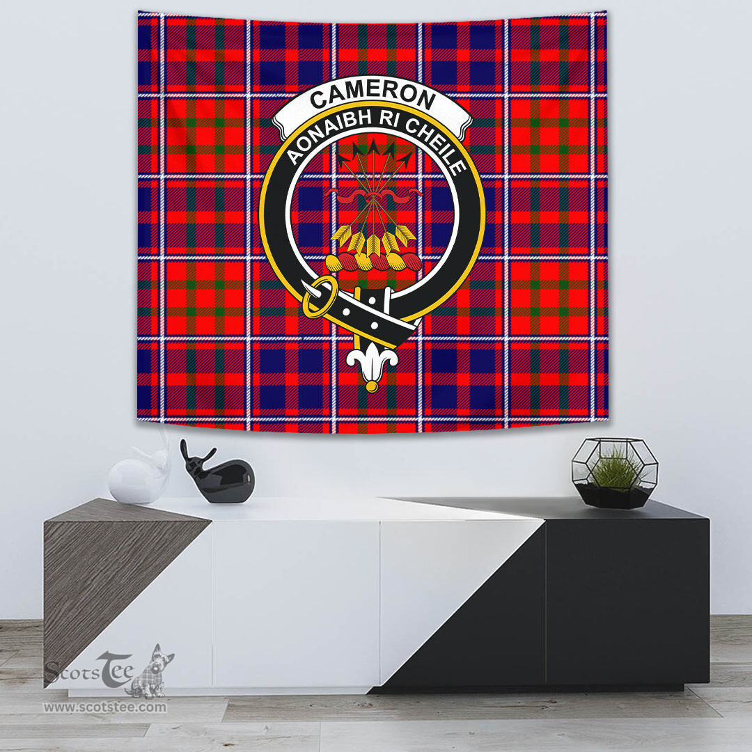 Cameron of Lochiel Modern Tartan Home Decor Scottish Plaid Tartan Crest Tapestry ScotsTee