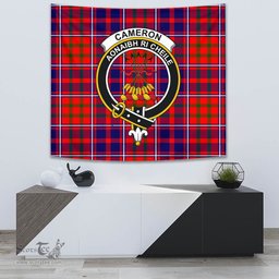 Cameron of Lochiel Modern Tartan Home Decor Scottish Plaid Tartan Crest Tapestry ScotsTee