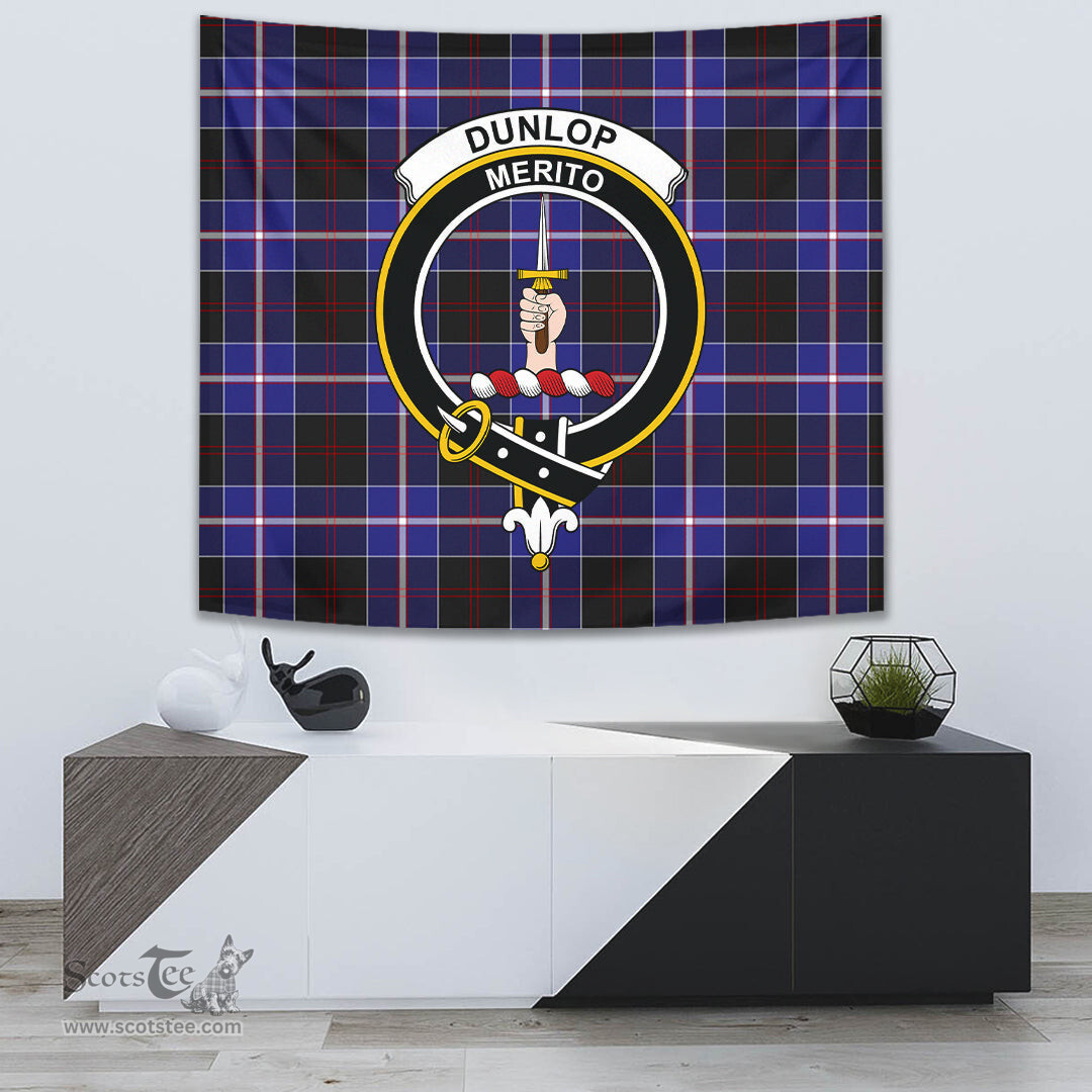 Dunlop Modern Tartan Home Decor Scottish Plaid Tartan Crest Tapestry ScotsTee
