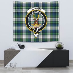 Gordon Dress Ancient Tartan Home Decor Scottish Plaid Tartan Crest Tapestry ScotsTee
